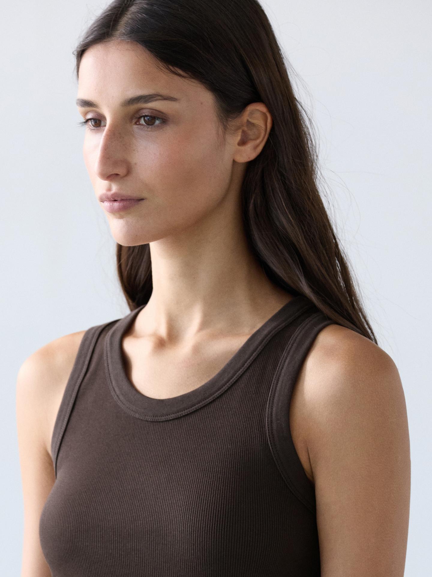 T-SHIRT ENCOLURE AMÉRICAINE EN COTON MÉLANGÉ