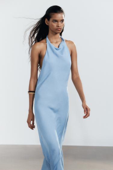ROBE FLUIDE HALTER EN LYOCELL