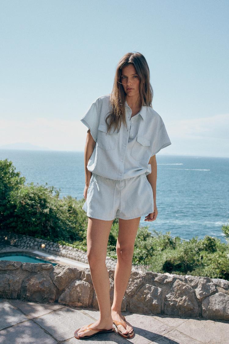 COMBI-SHORT FLUIDE À POCHES
