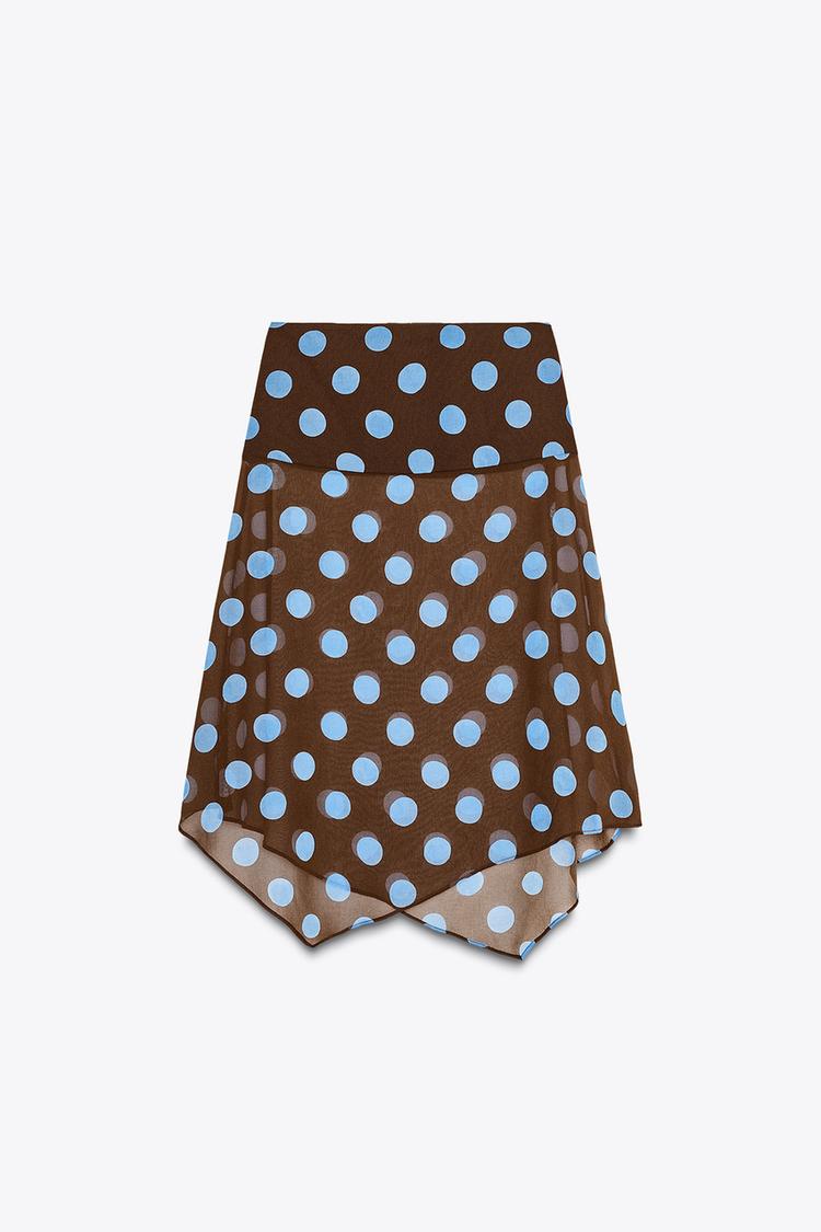 JUPE ASYMÉTRIQUE À POIS