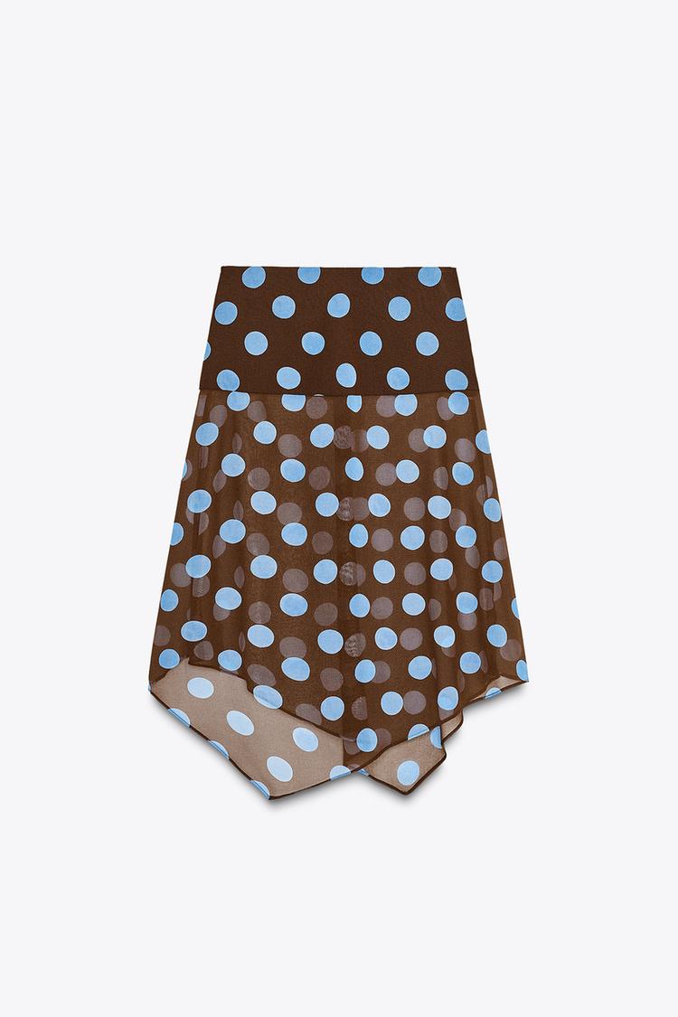 JUPE ASYMÉTRIQUE À POIS