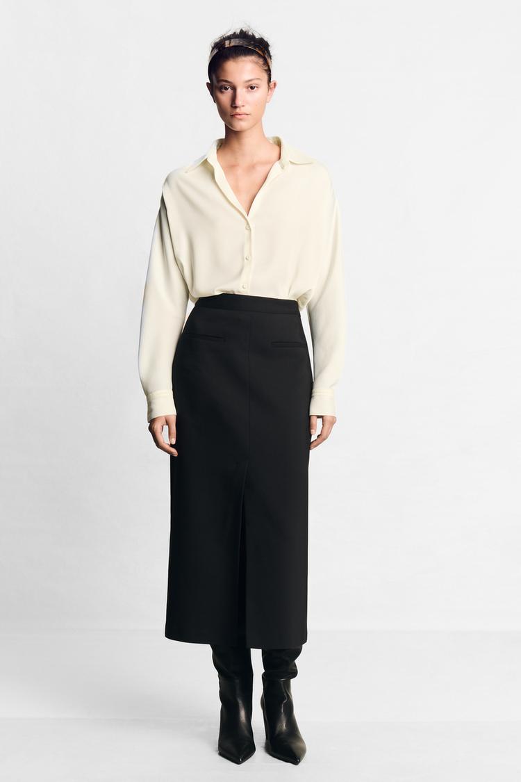 CHEMISE FLUIDE À BOUTONS REVÊTUS