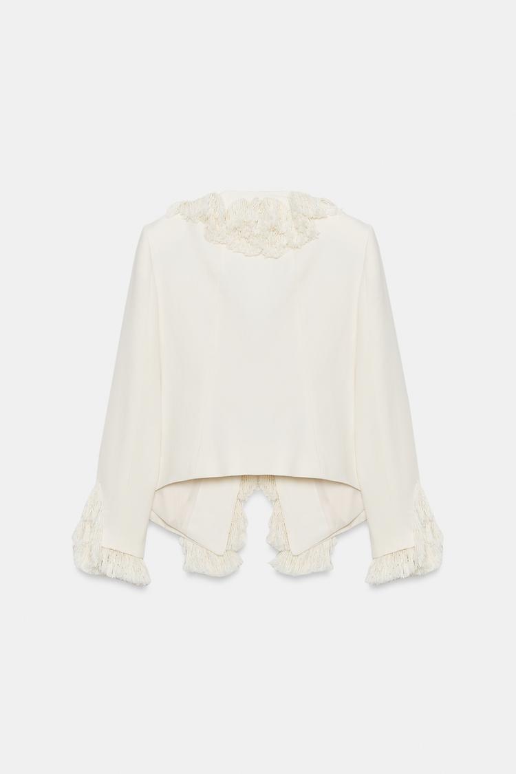 VESTE À FRANGES AVEC LIN ZW COLLECTION