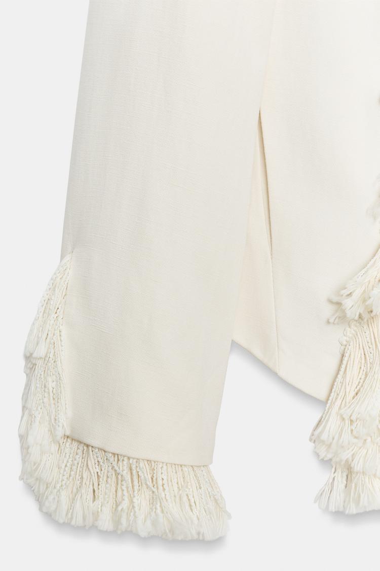 VESTE À FRANGES AVEC LIN ZW COLLECTION