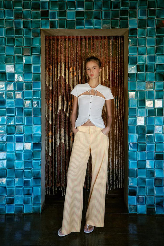 PANTALON DROIT À RAYURES