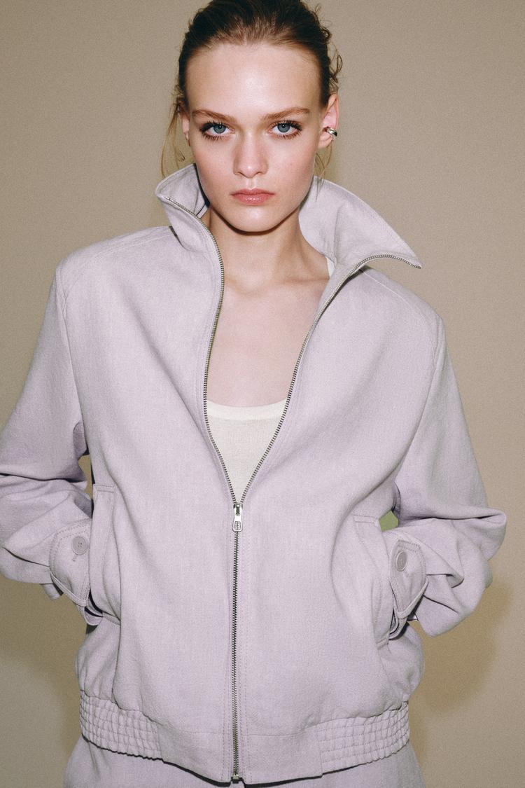 BLOUSON BOMBER AVEC LIN ZW COLLECTION