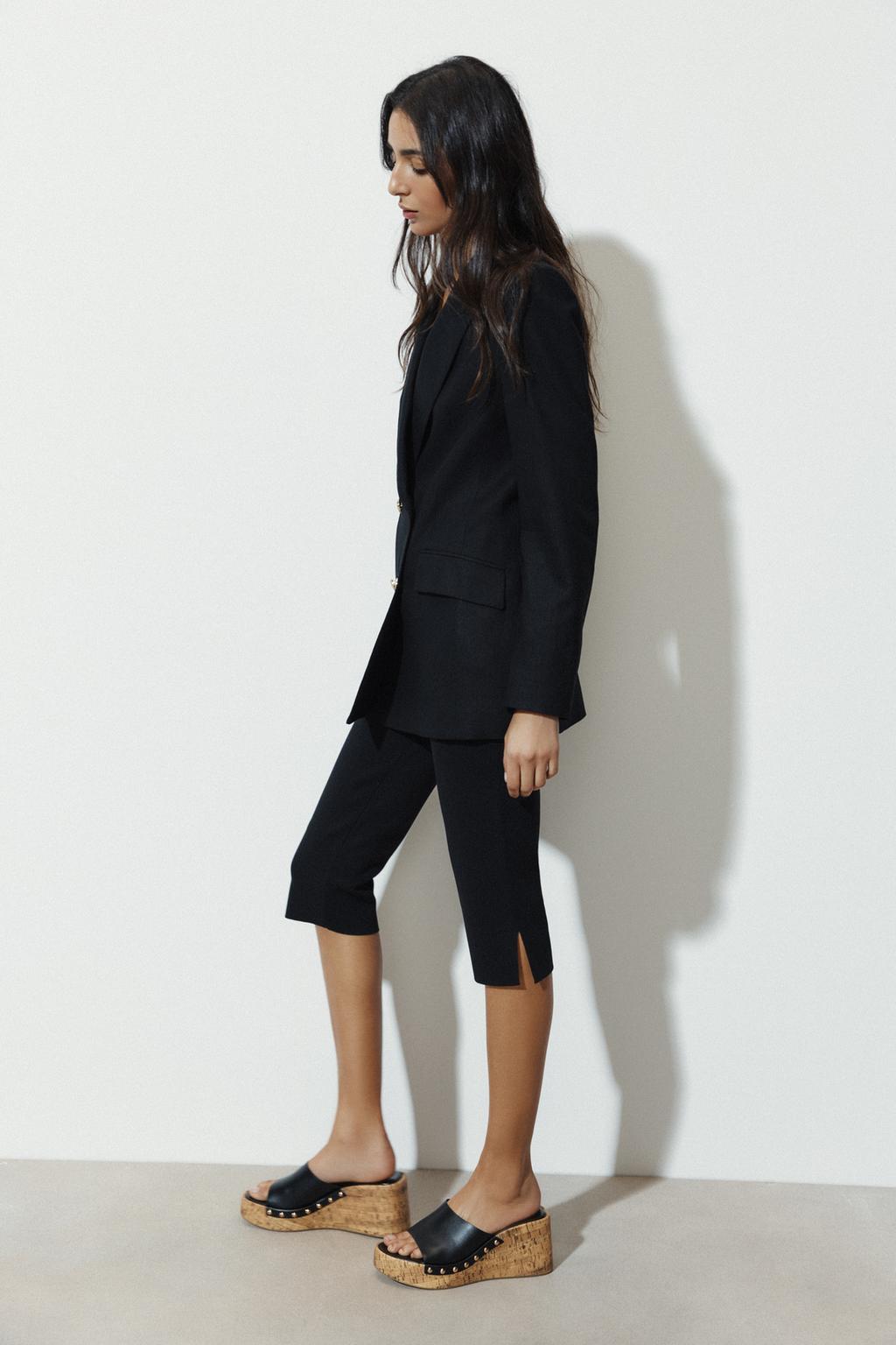 DOUBLE-BREASTED LINEN BLEND BLAZER