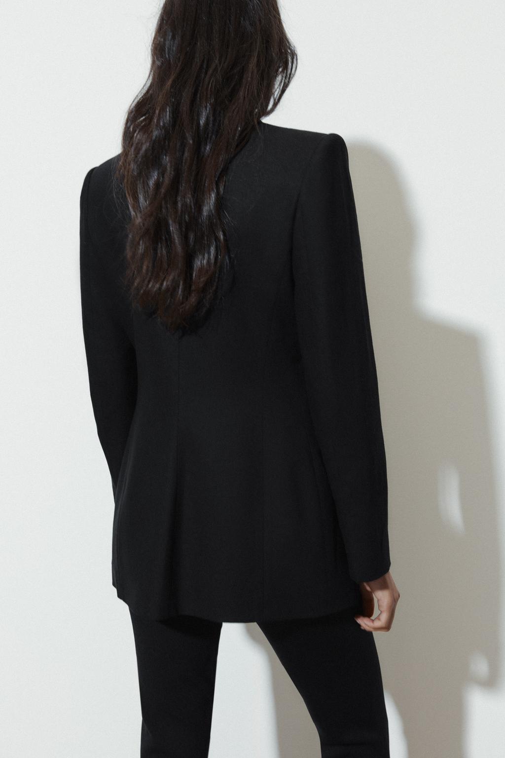 DOUBLE-BREASTED LINEN BLEND BLAZER