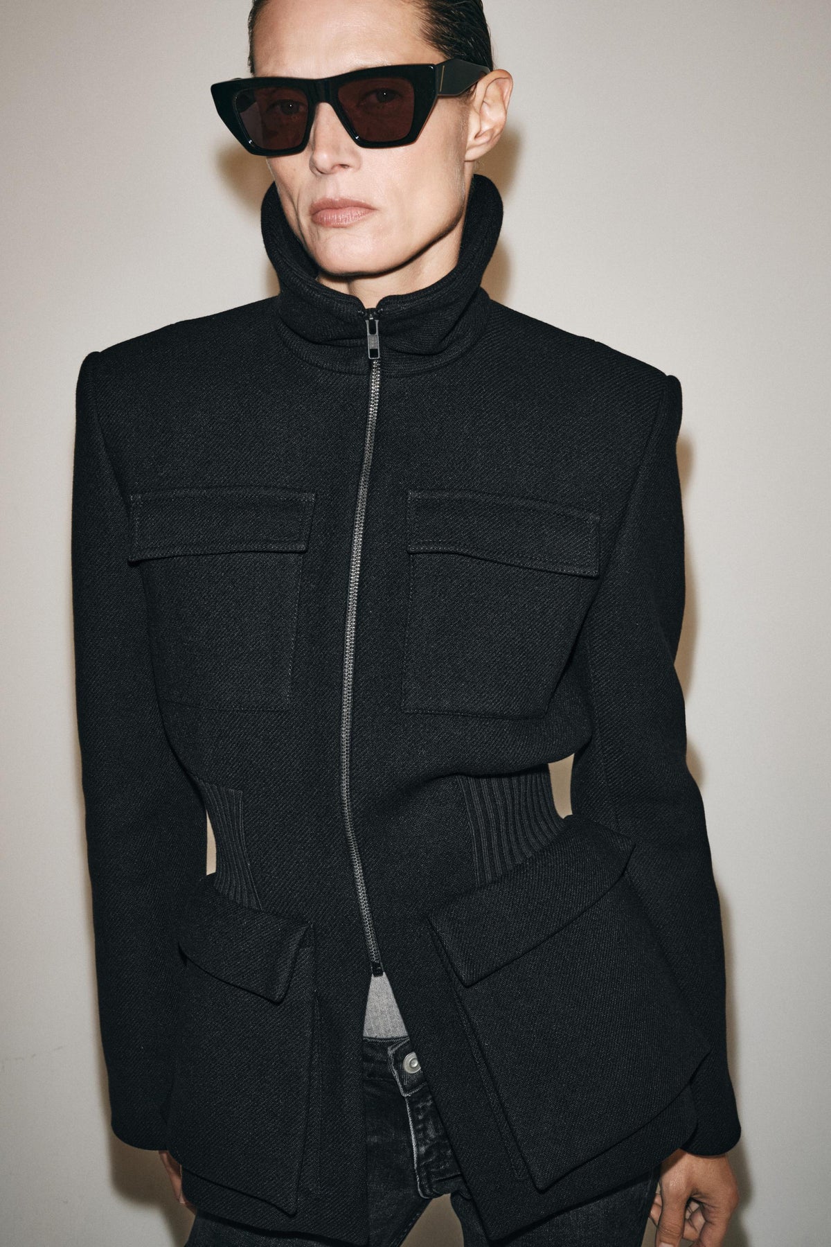 VESTE ÉPAULETTES AVEC LAINE ZW COLLECTION