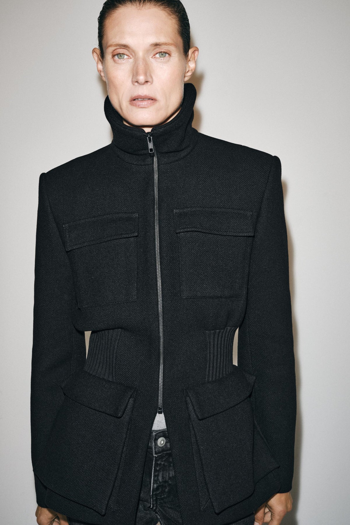 VESTE ÉPAULETTES AVEC LAINE ZW COLLECTION