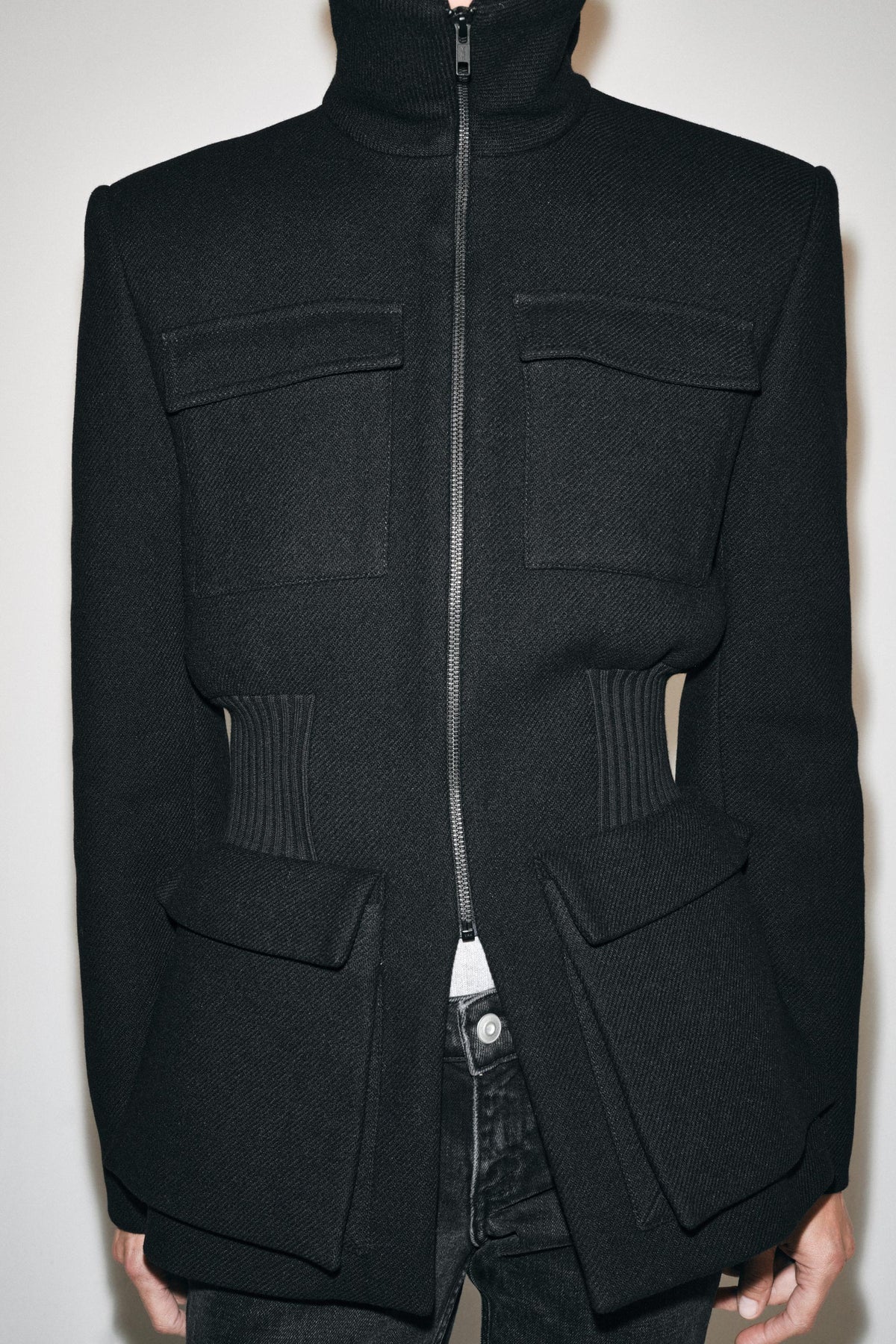 VESTE ÉPAULETTES AVEC LAINE ZW COLLECTION