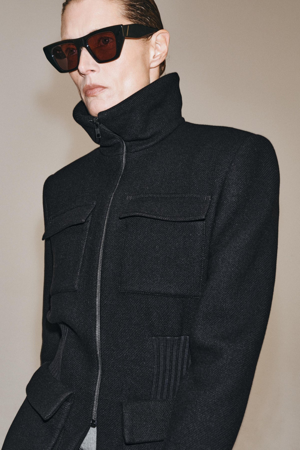 VESTE ÉPAULETTES AVEC LAINE ZW COLLECTION
