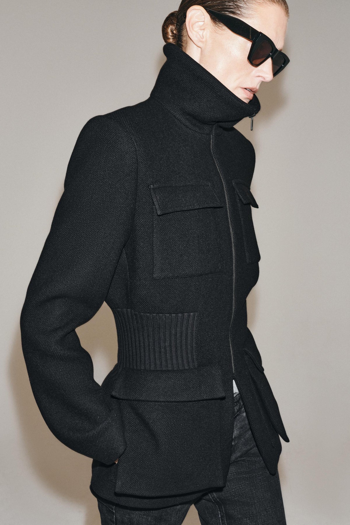 VESTE ÉPAULETTES AVEC LAINE ZW COLLECTION
