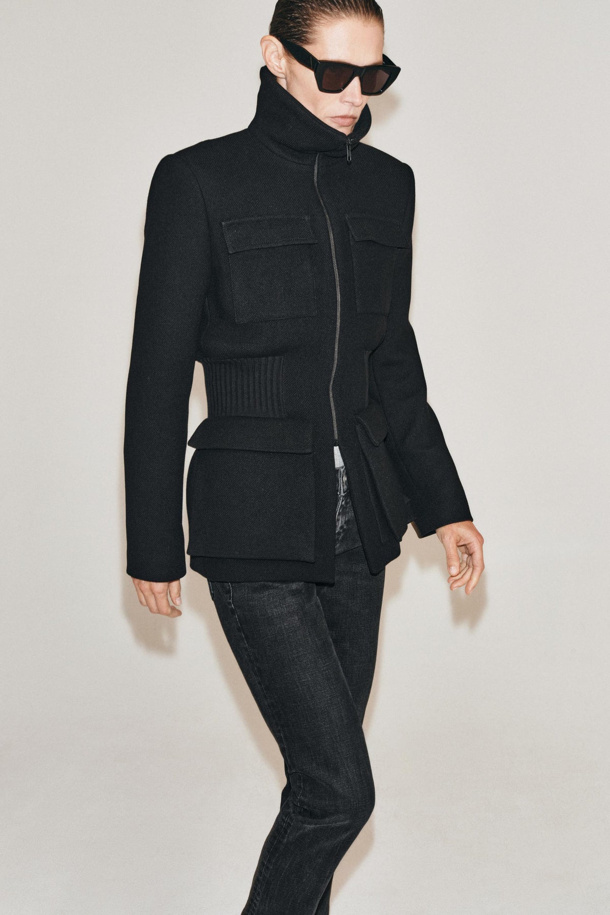 VESTE ÉPAULETTES AVEC LAINE ZW COLLECTION