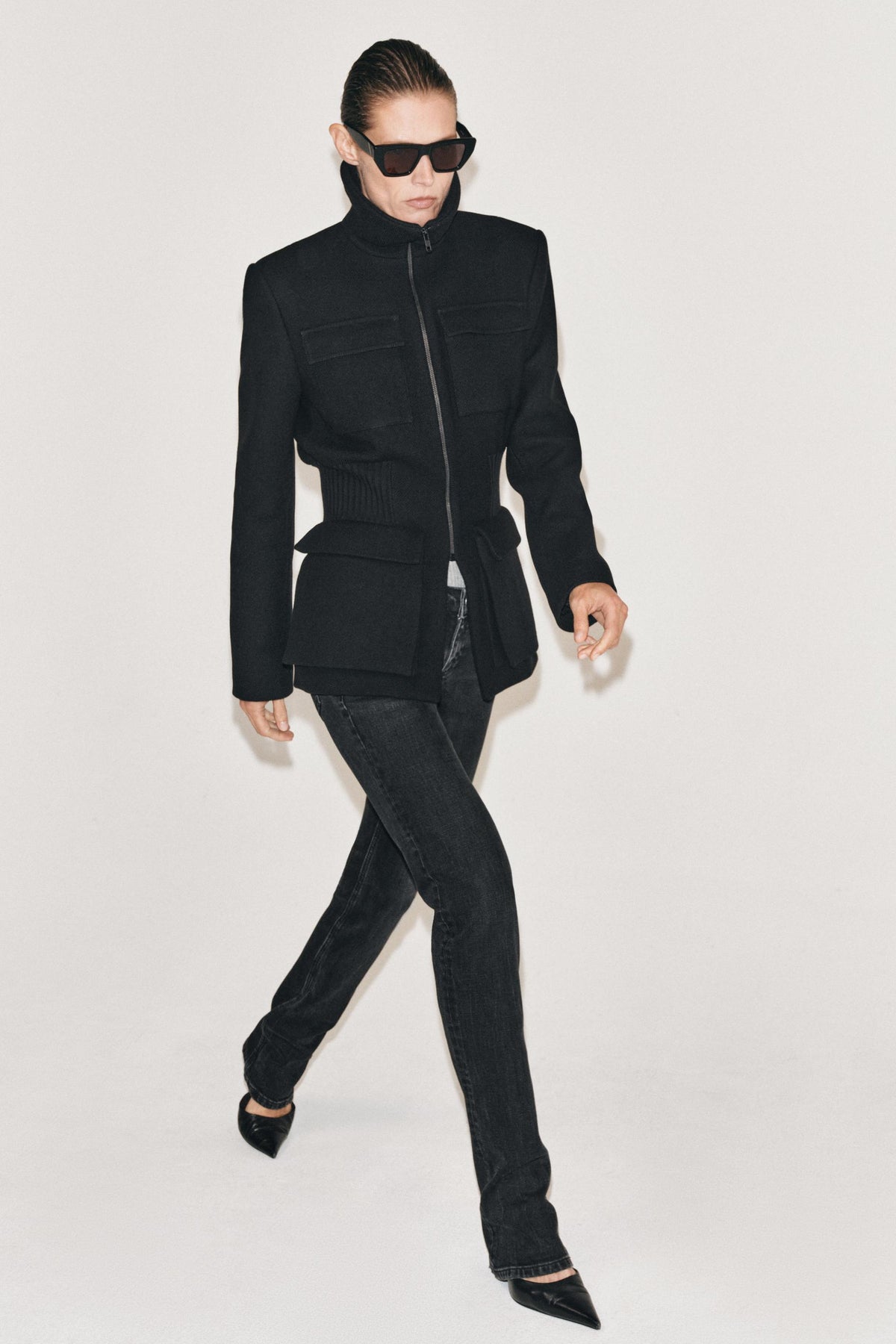 VESTE ÉPAULETTES AVEC LAINE ZW COLLECTION