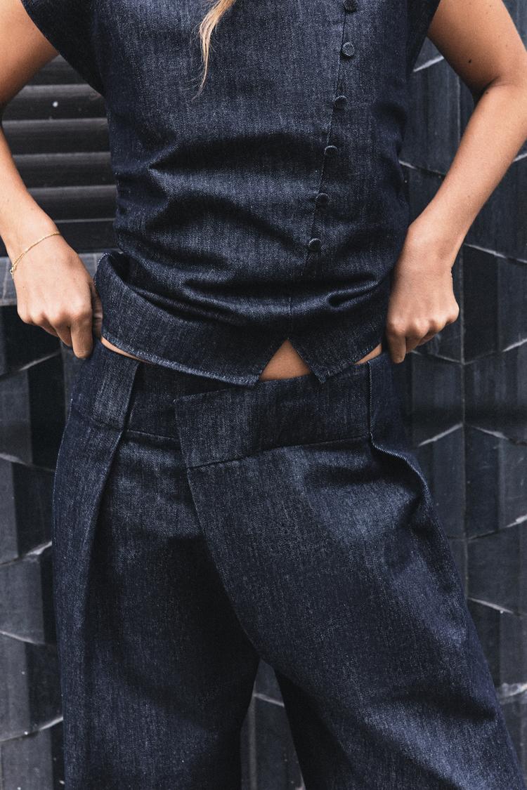 Z1975 HIGH-WAIST CROSSOVER WIDE-LEG JEANS