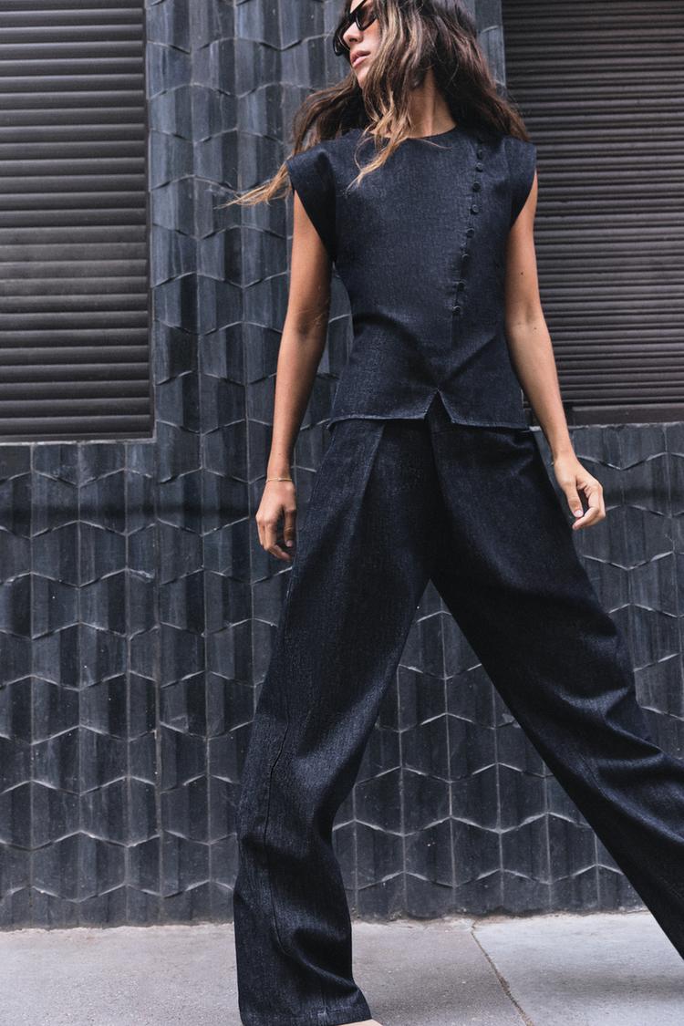 Z1975 HIGH-WAIST CROSSOVER WIDE-LEG JEANS