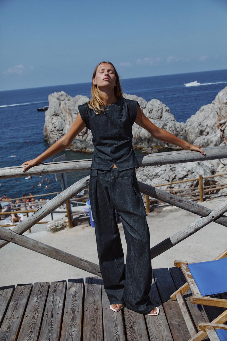 Z1975 HIGH-WAIST CROSSOVER WIDE-LEG JEANS