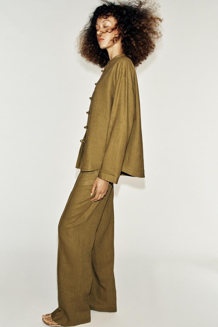 PANTALON DROIT AVEC LIN