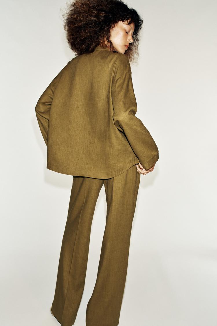 PANTALON DROIT AVEC LIN