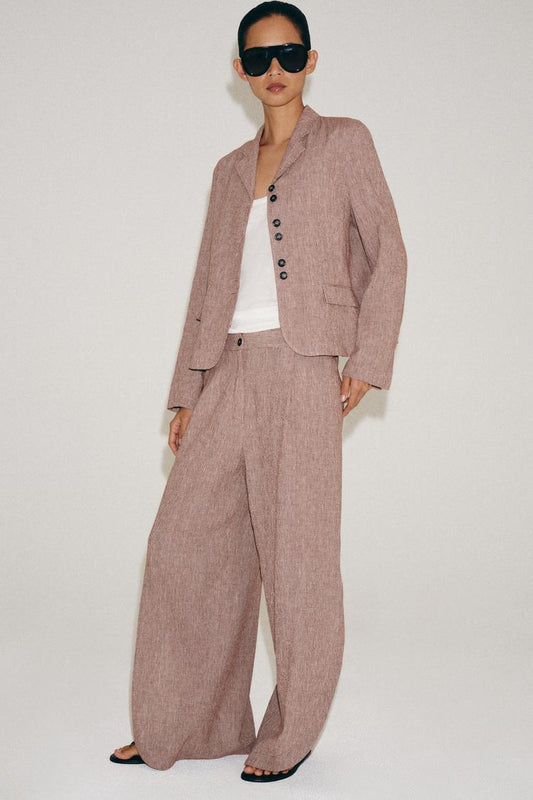 ENSEMBLE VESTE | PANTALON À OUVERTURES EN LIN ZW COLLECTION (Copie)