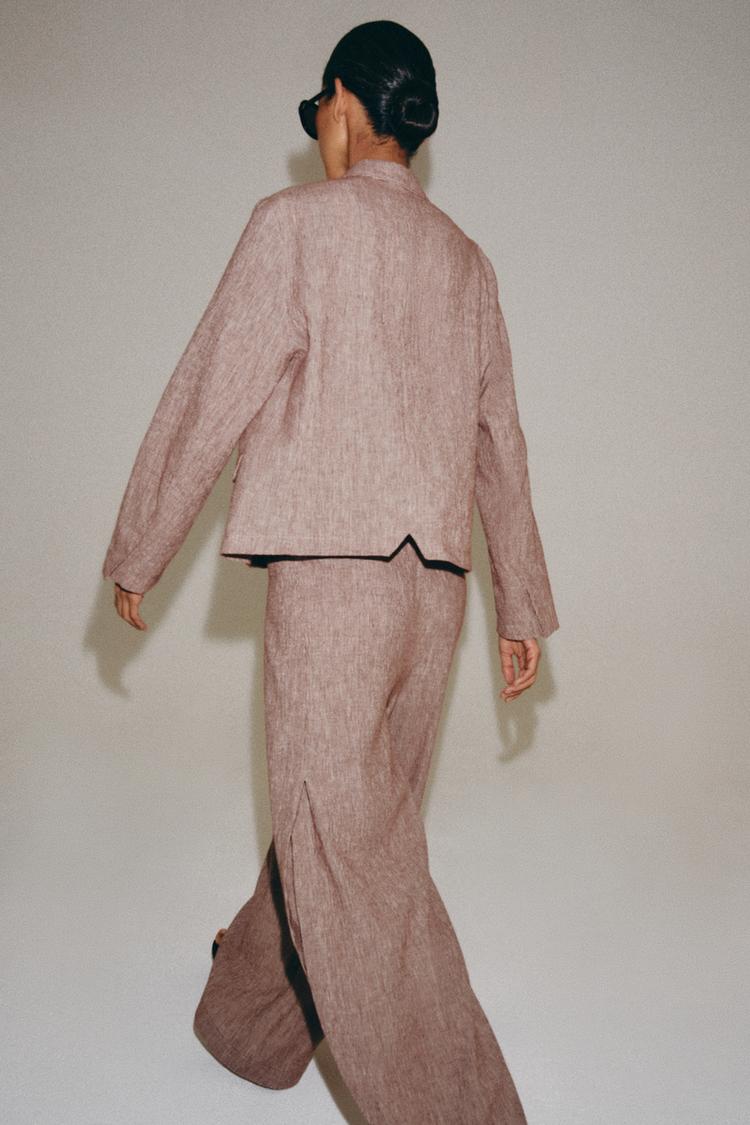 ENSEMBLE VESTE | PANTALON À OUVERTURES EN LIN ZW COLLECTION (Copie)