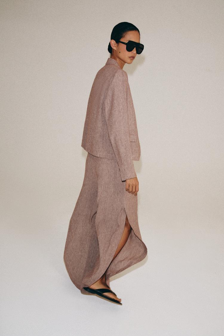 ENSEMBLE VESTE | PANTALON À OUVERTURES EN LIN ZW COLLECTION (Copie)