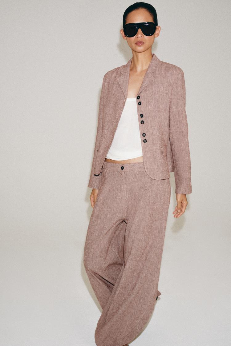 ENSEMBLE VESTE | PANTALON À OUVERTURES EN LIN ZW COLLECTION (Copie)
