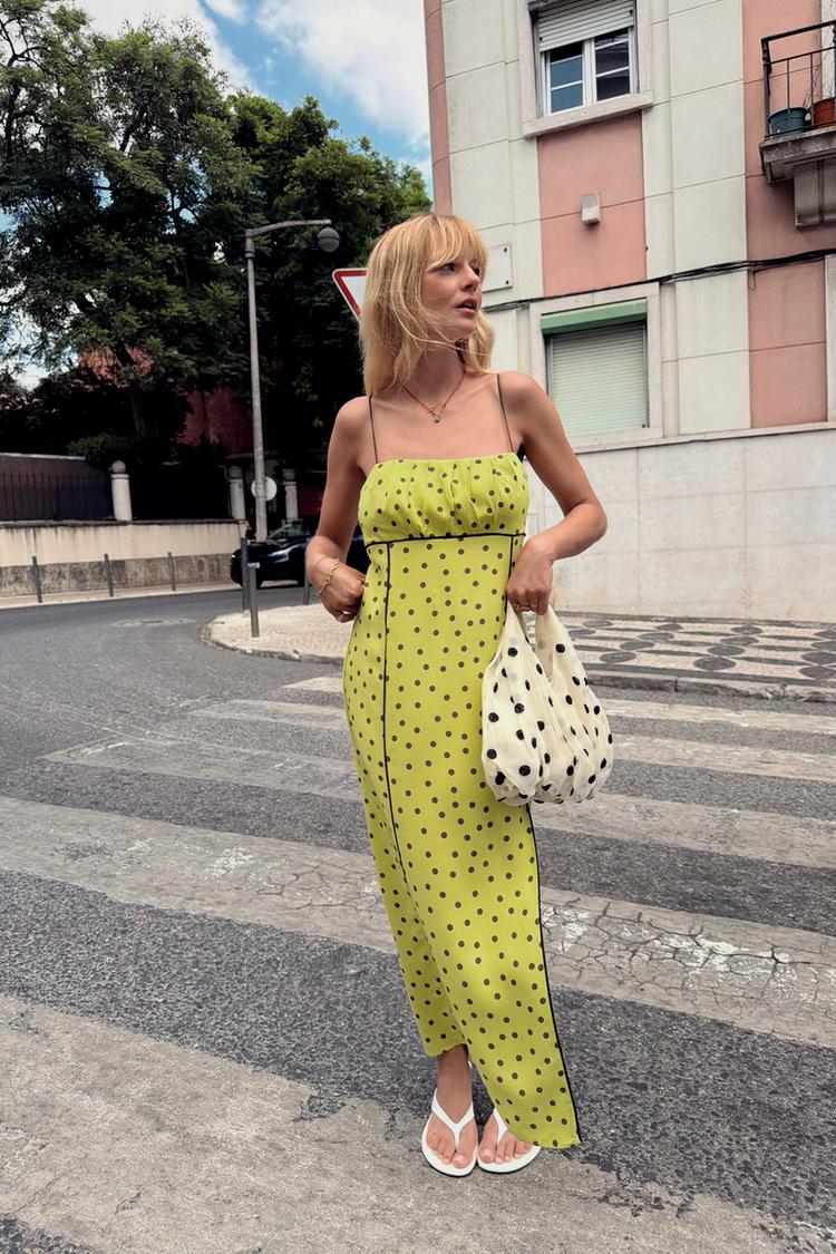 ROBE MIDI À POIS