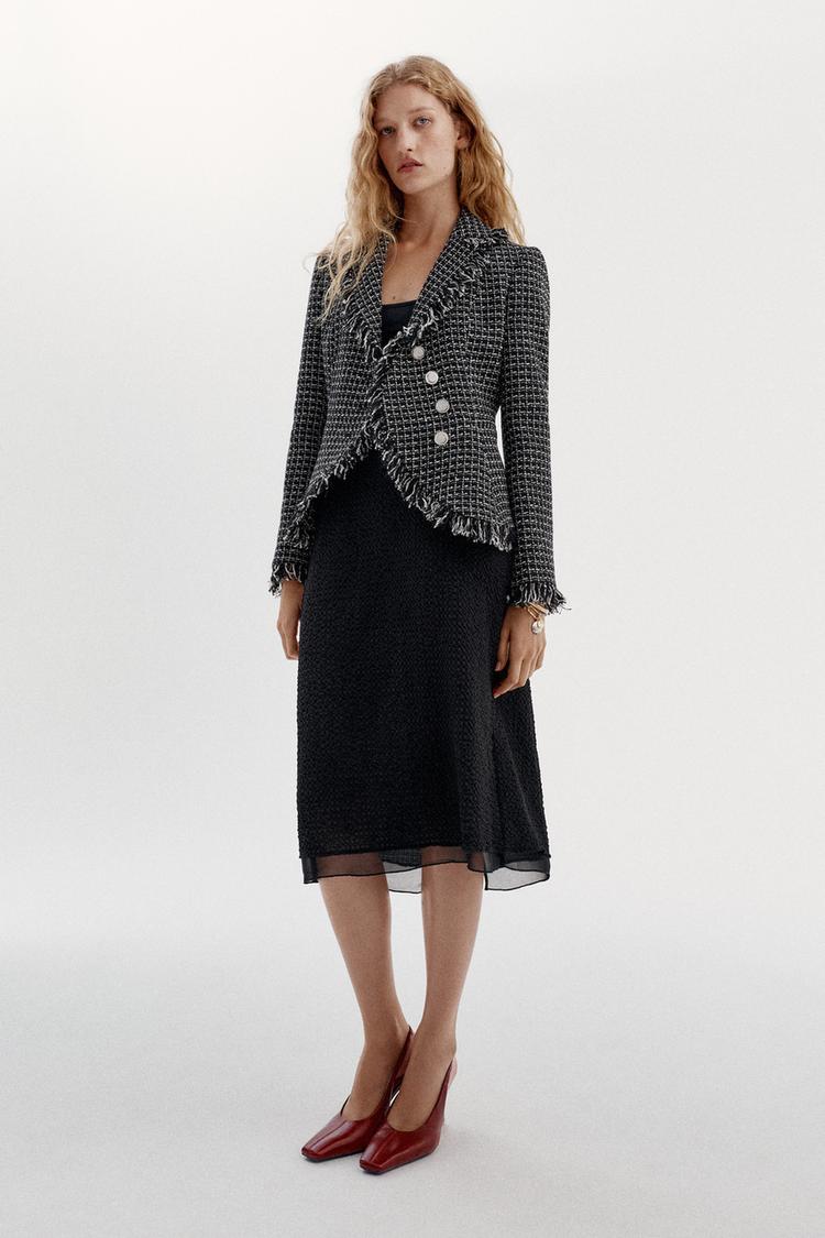 BLAZER STRUCTURÉ À EFFET EFFILOCHÉ
