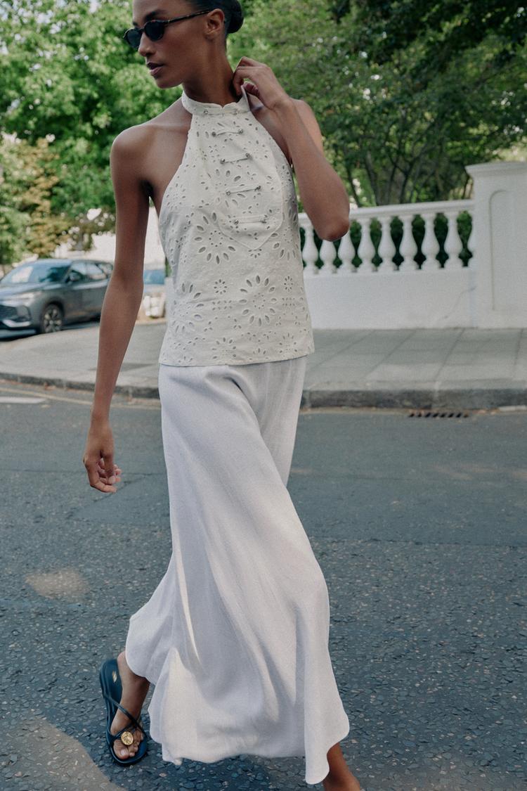 ROBE BIMATIÈRE À BRODERIES AJOURÉES