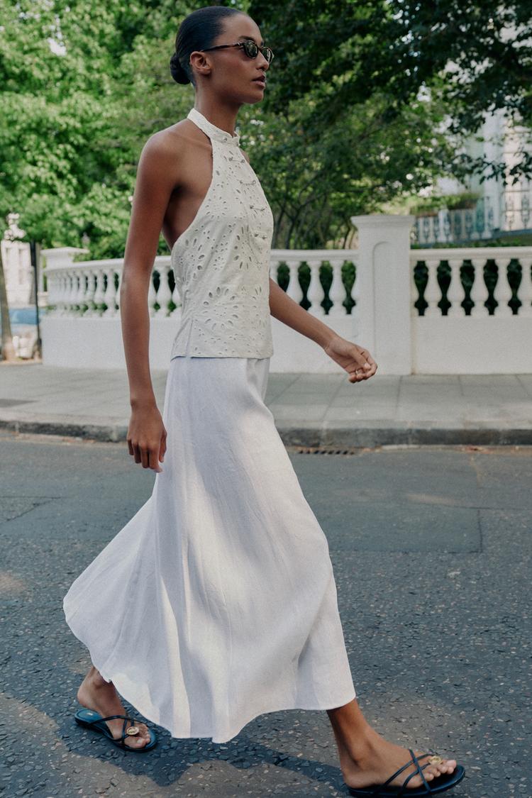 ROBE BIMATIÈRE À BRODERIES AJOURÉES