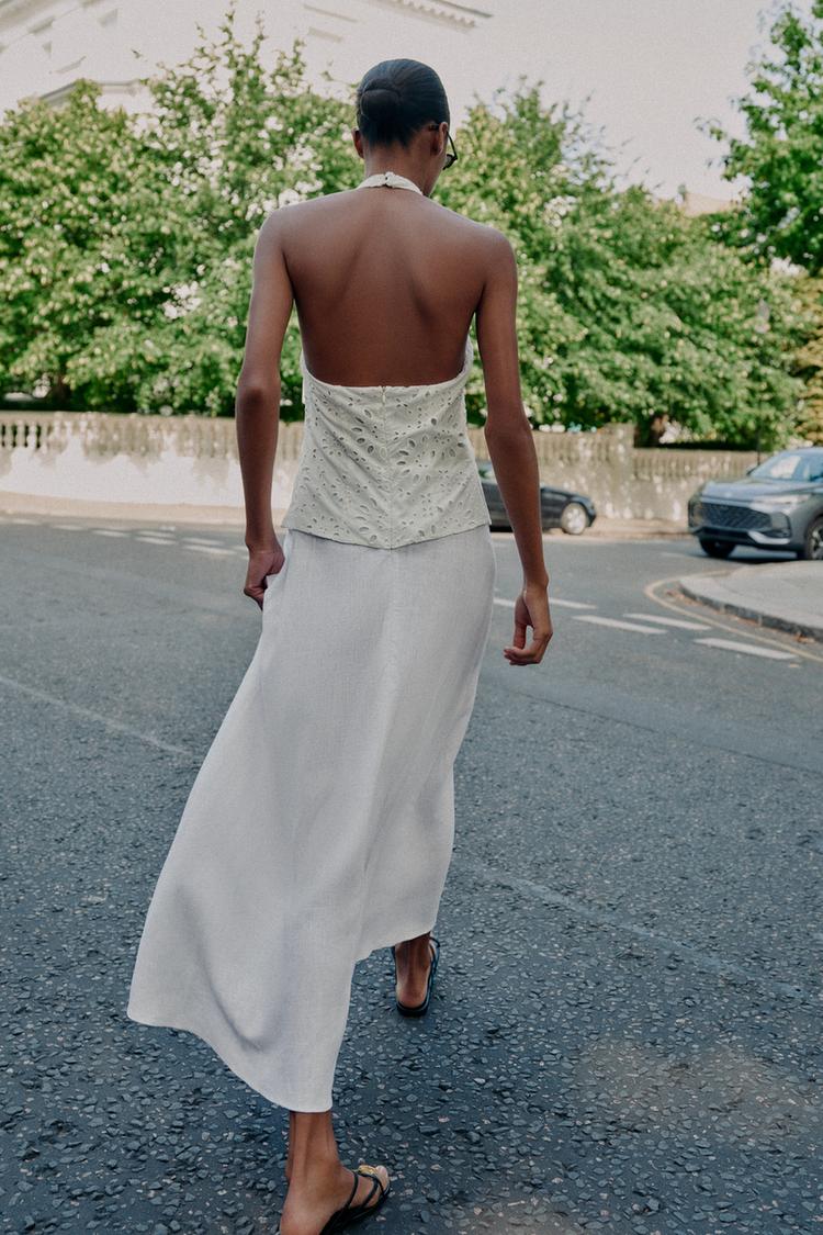 ROBE BIMATIÈRE À BRODERIES AJOURÉES