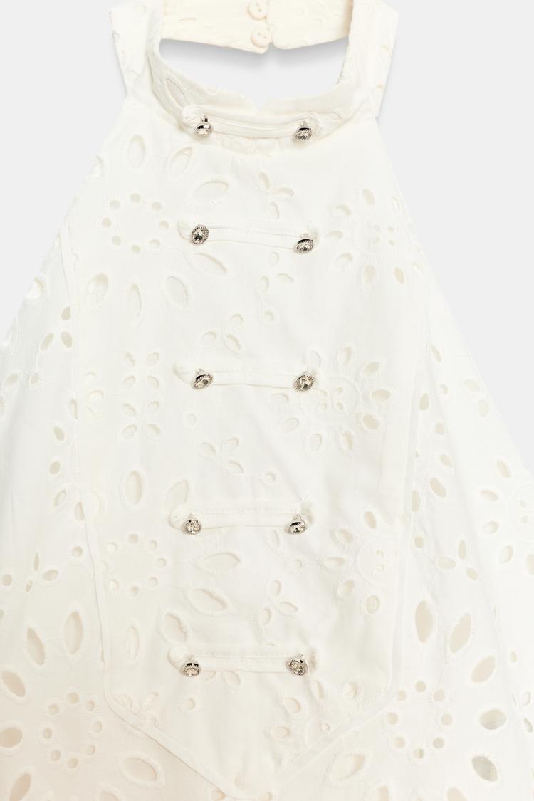 ROBE BIMATIÈRE À BRODERIES AJOURÉES