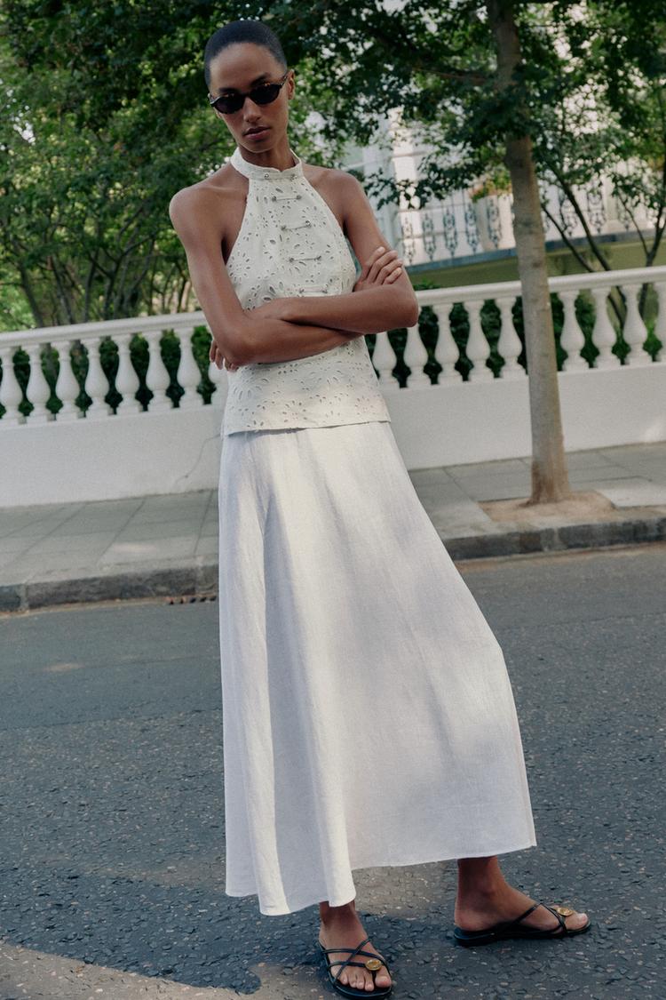 ROBE BIMATIÈRE À BRODERIES AJOURÉES
