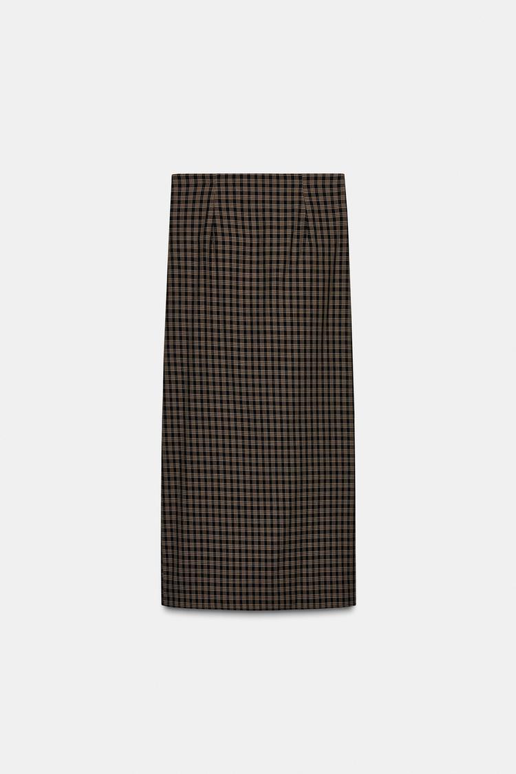 ZW COLLECTION CHECKED DRAPED SKIRT