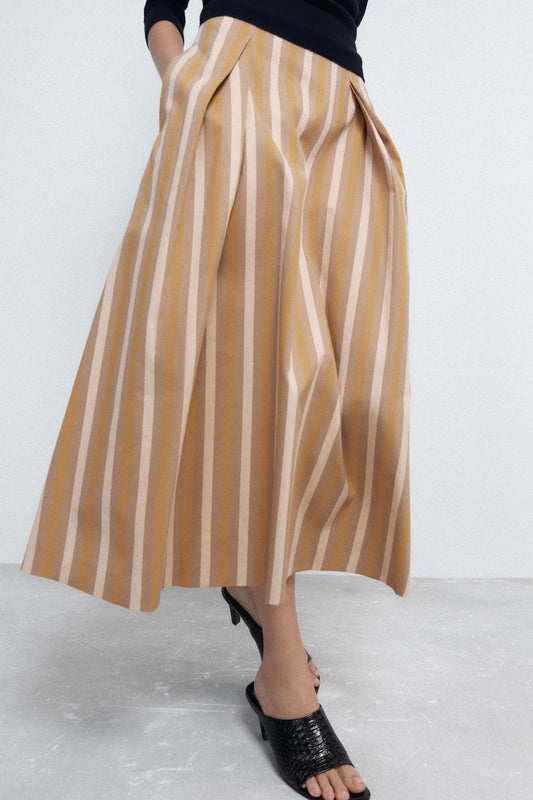 ZW COLLECTION STRIPED MIDI SKIRT