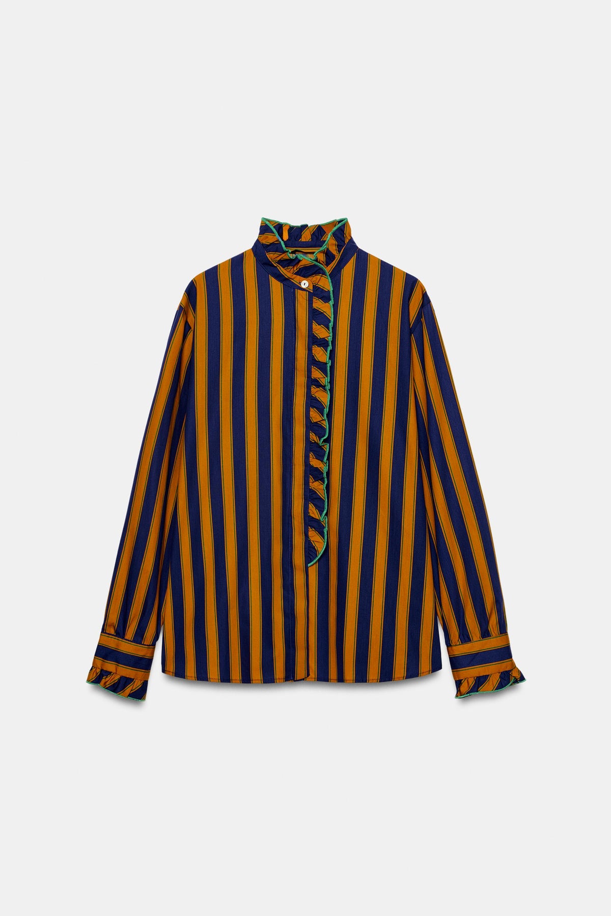 BLOUSE À RAYURES ET VOLANTS