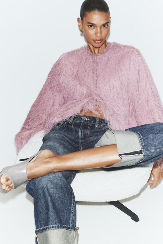 VESTE BOMBER À FRANGES