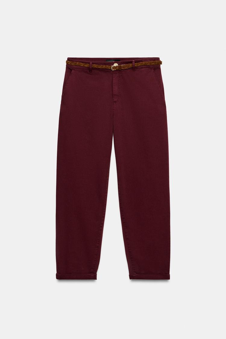 PANTALON CHINO AVEC CEINTURE TRESSÉE