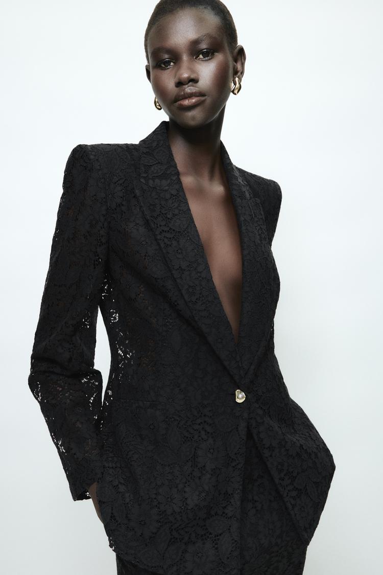PANTALON DROIT DENTELLE