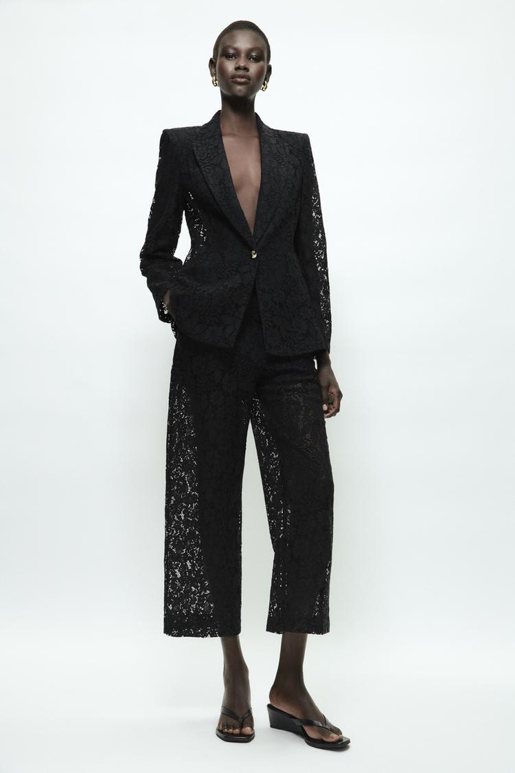 PANTALON DROIT DENTELLE