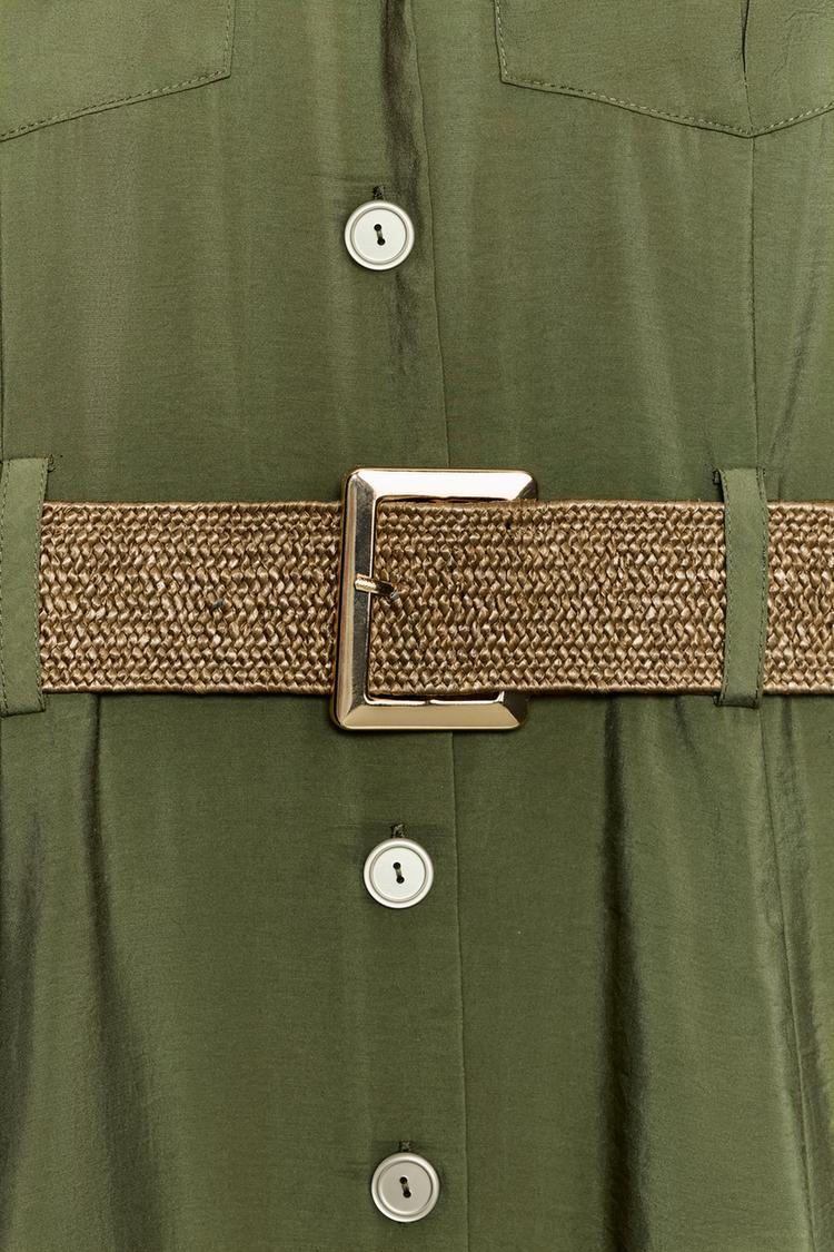 ROBE MI-LONGUE CHEMISE AVEC CEINTURE