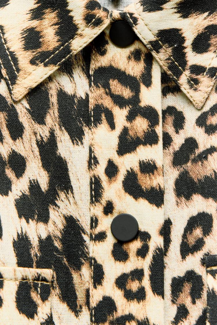 SUR CHEMISE EN LIN À IMPRIMÉ ANIMAL 🐆