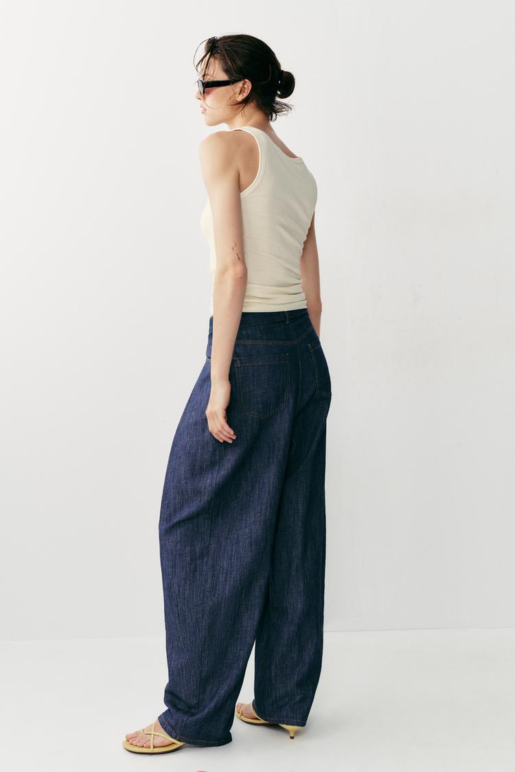 PANTALON À PLIS AVEC LIN