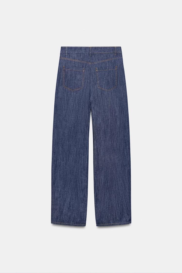 PANTALON À PLIS AVEC LIN