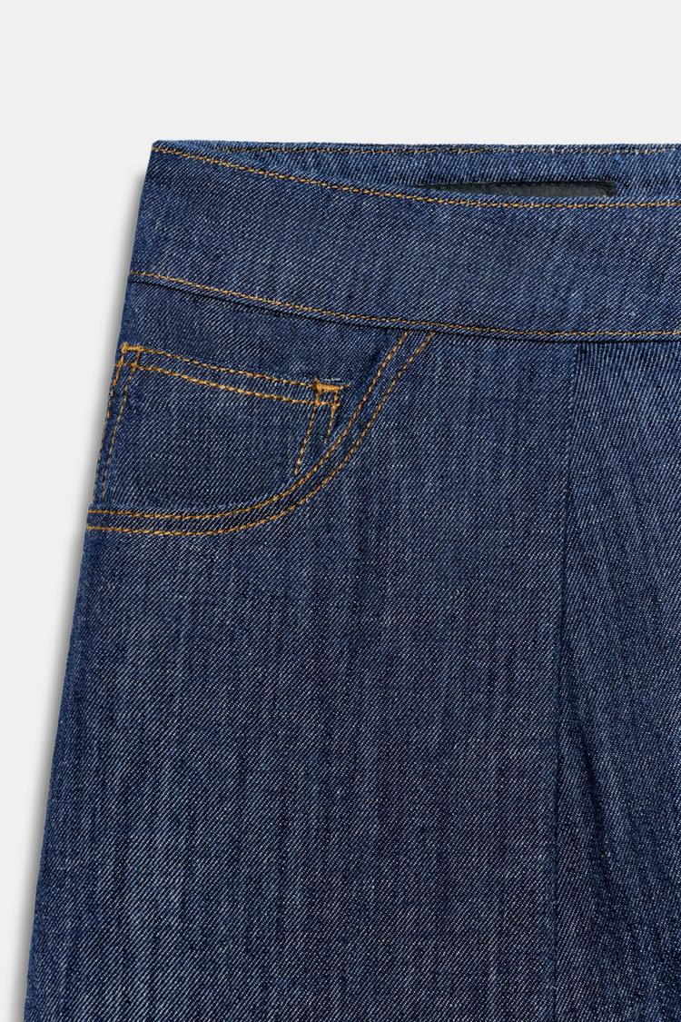 PANTALON À PLIS AVEC LIN