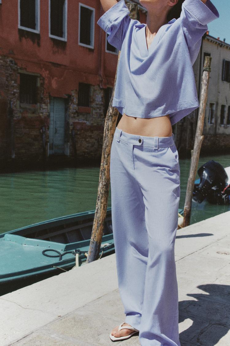 PANTALON LIN DÉTAIL LISERÉS
