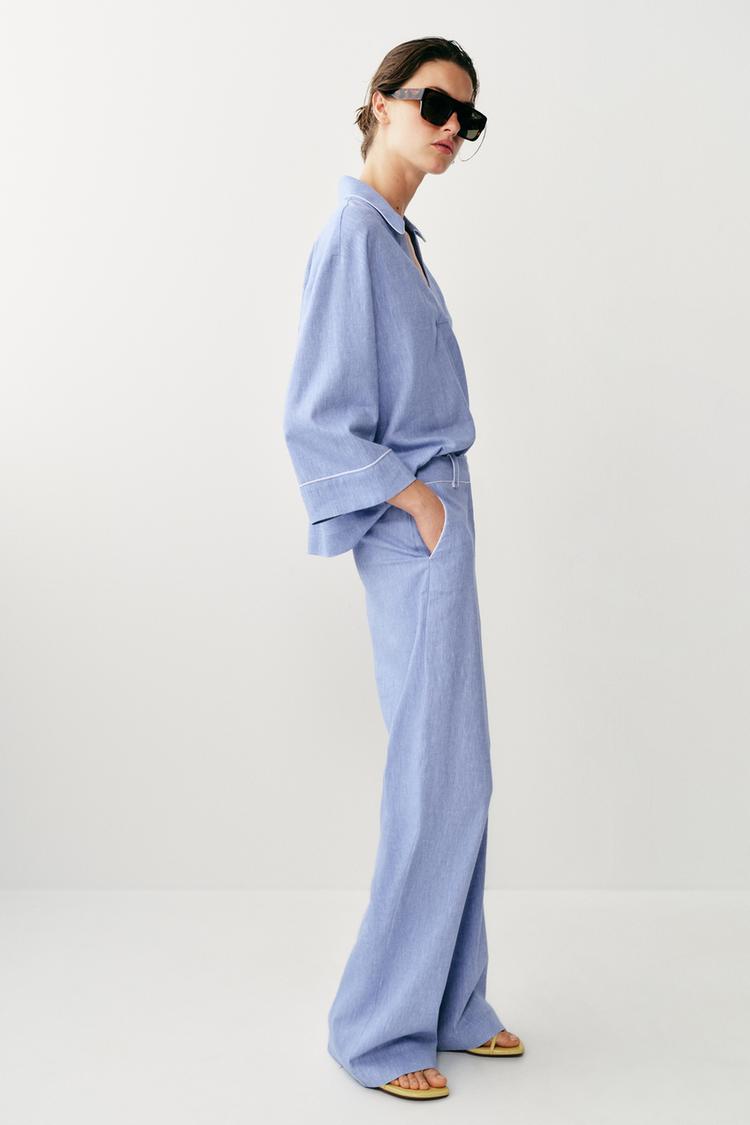 PANTALON LIN DÉTAIL LISERÉS