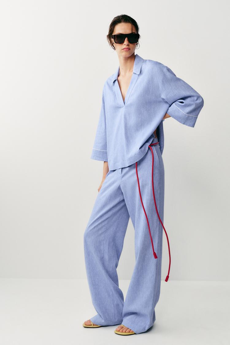 PANTALON LIN DÉTAIL LISERÉS